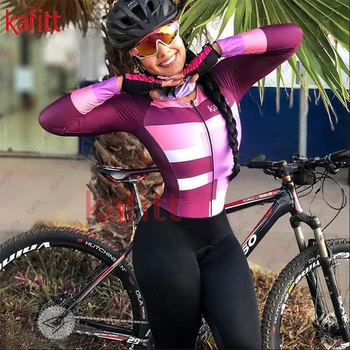 Kafit Macaqinho Ciclismo Feminino Велоспорт Обезьяна С Длинным Рукавом Макака Дорожный Велосипед Комплект Одежды Профессиональная Команда Гелевые Брюки