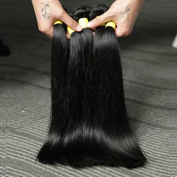 Прямые Бразильские волосы Remy, 3 шт. / лот, 24 26 28-дюймовые Пучки человеческих волос, Натуральный цвет, 100% Наращивание человеческих волос