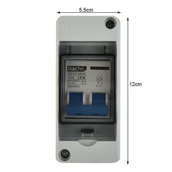 Мини-автоматический выключатель постоянного тока с распределительной коробкой класса защиты IP65 и водонепроницаемым покрытием для солнечных панелей