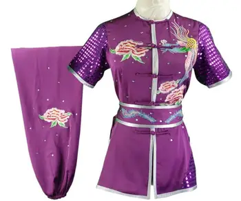 индивидуальная унисекс детская и взрослая вышивка феникс блестки одежда для боевых искусств костюмы тайцзи кунг-фу наньцюань чанцюань униформа