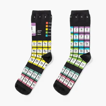 Периодическая таблица Менделеева подробная с цветовым кодом на черном фоне HD Высокое качество Интернет Магазин Носков Рождественские носки Носки для девочек Мужские