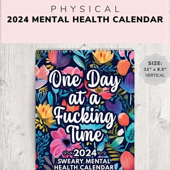 PPYY-Забавный календарь для психического здоровья на 2024 год, Клянусь вдохновляющим календарем на 2024 год, Цветочный календарь, Настольный вдохновляющий календарь