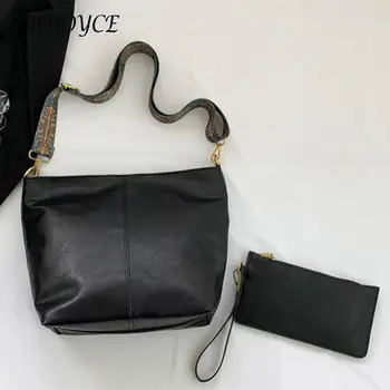 Женская винтажная сумка-тоут, модная сумка через плечо и сумочка в комплекте, широкий ремень, ретро-сумка-ранец, сумка через плечо, набор сумок, дорожная сумка