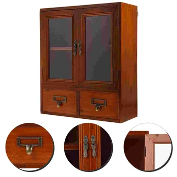 Двухдверный винтажный шкаф, настенный шкаф в деревенском стиле, деревянный подвесной шкаф для хранения