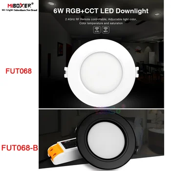 Miboxer 6 Вт RGB + CCT Светодиодный светильник FUT068 Белый/Черный С регулируемой яркостью 16 Миллионов цветов Светодиодный Потолочный AC110V 220V Smart Panel Light