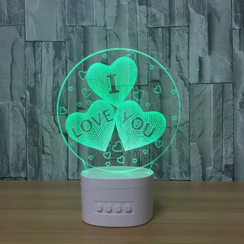 новейший 3D ночник пятицветный электронный продукт usb Bluetooth динамик креативная светодиодная настольная лампа на подставке