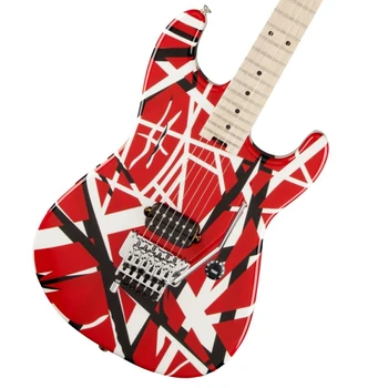 Гитара Striped Series, красная с черными полосками, фирменная модель E Halen