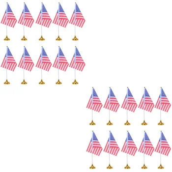 96 Шт Маленький Мини-Флаг для Вывесок Национального Дня США Stick USA Office Desktop Decor Американский