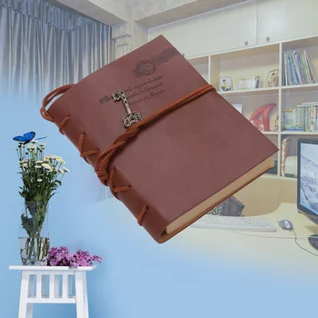 Винтажный бумажный блокнот Foxnovo с искусственной обложкой для журнала путешествий, дневника для зарисовок, красный (кофейный)