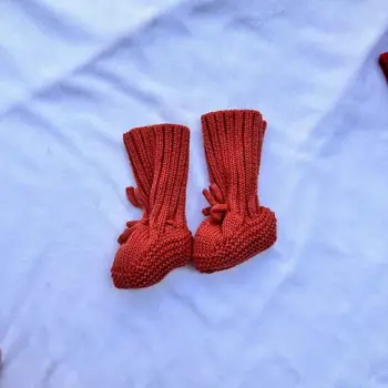 2023 Новая Прекрасная Рождественская Красная Детская шерстяная обувь Для Новорожденных Домашняя Обувь Для пола обувь для первых ходунков