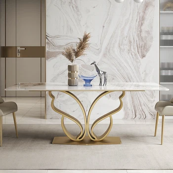 Дизайнерский обеденный стол из шифера, Роскошный Современный Минималистичный Обеденный стол с креативной яркой поверхностью Moveis Para Casa Furnitures WXH71YH