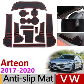 Противоскользящий резиновый коврик для прорези ворот для VW Arteon 2017 2018 2019 2020 Аксессуары Volkswagen R Line Passat CC Наклейка для стайлинга автомобилей