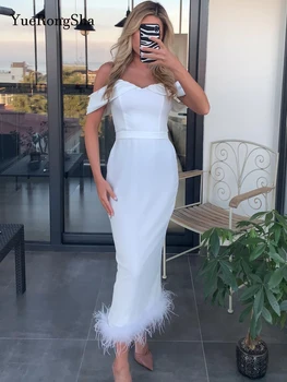Маленькие белые свадебные платья 2024, длинные платья невесты из перьев русалки, высококачественное атласное сексуальное гражданское свадебное платье, юбка для помолвки