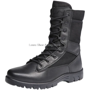 New Man Combat bBots Военная дышащая тренировочная обувь Высокие тактические ботинки Мужские походные ботинки Кроссовки Мужские Черные 37-46