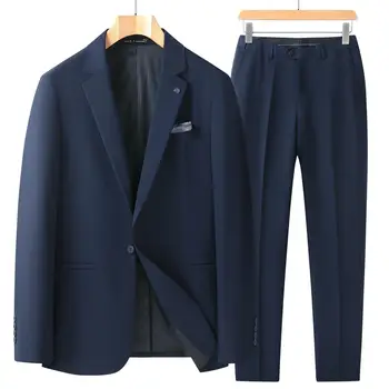 L-Летний мужской тонкий пиджак с короткими рукавами, высококачественная драпировка, повседневный костюм из ледяного шелка, модный свободный
