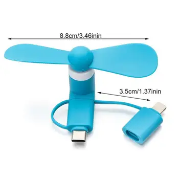 3-В-1 Мини USB-Вентилятор Type C Micro USB Mini Fan Cooler для Мобильного Телефона HTC Высококачественный USB-Вентилятор Охлаждения