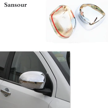 Отделка боковых зеркал заднего вида Sansour ABS Chrome для Jeep Compass 2008 - 2016 с логотипом