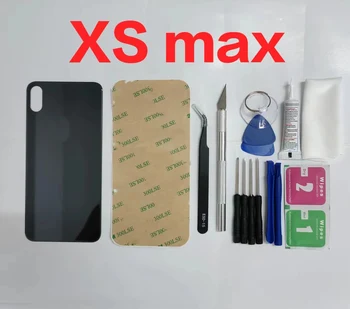 Замена задней стеклянной крышки для iPhone XS Max Корпуса дверцы батарейного отсека с большим отверстием с клеем + Ремонтные комплекты