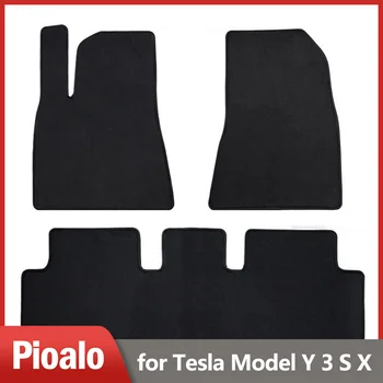 Для Tesla модель Y 3 Замшевый коврик для ног 2021 2022 2023 Коврик для пола Передняя Накладка на багажник Оригинальные Внутренние Аксессуары