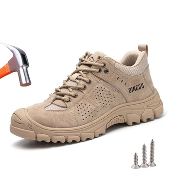 Защитная обувь YUPINJIA, мужские рабочие кроссовки с защитой от ударов и проколов, Дышащая защитная обувь, рабочие защитные ботинки
