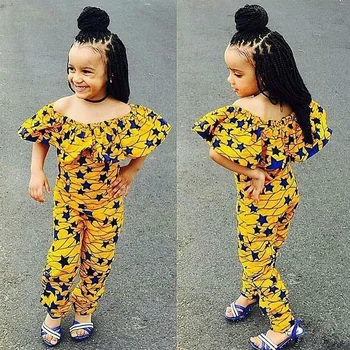 Новая африканская одежда для девочек 2024, детское боди с винтажным принтом, летнее, с коротким рукавом, милая повседневная Удобная одежда Kanga