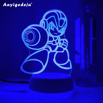 Rockman Mega Man 3D Лавовые Лампы Led RGB Неоновые Сенсорные Ночные Светильники Подарки Для Друзей Стол Для Детской Игровой Комнаты Красочное Украшение Стола