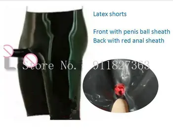 Новые латексные боксерские шорты с анатомическим анальным презервативом и резиновыми трусиками-оболочкой для пениса, нижнее белье с шариковой оболочкой, Трусы большого размера