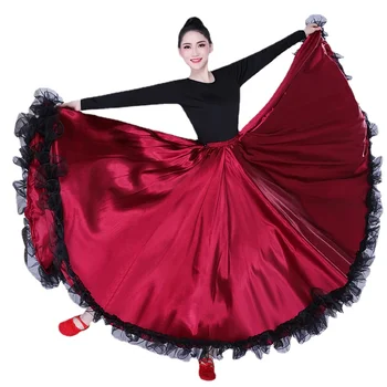Новые костюмы для взрослых женщин для танца живота, юбка для испанской корриды, открывающий танец, юбка с большими свингами, Цыганская одежда