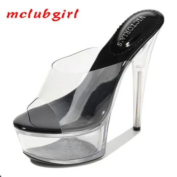 Mclubgirl для ночного клуба, 15-сантиметровые водонепроницаемые настольные босоножки с кристаллами на супер каблуках, подиум на тонком каблуке, сетчатые красные женские босоножки WZ