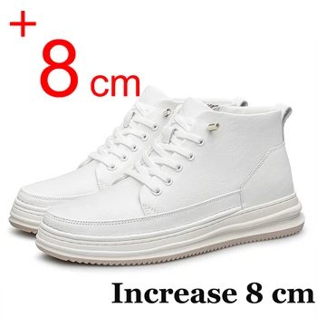 Мужские ботинки Обувь с лифтом Невидимая обувь для увеличения роста Для мужчин 8 см 6 см на плоской подошве Спортивные повседневные ботильоны Masculino Taller Male