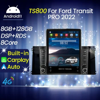 Автомобильный Радиоплеер Android 12 для Ford Transit PRO 2022 Tesla с Вертикальным Экраном В Стиле Авторадио GPS Навигация Аудио Стерео Carplay