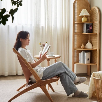 Кресло для отдыха со спинкой из цельного дерева, кожаное седло, домашняя гостиная, дизайнер для отдыха, ленивый