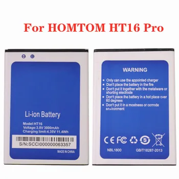 Новый Высококачественный Аккумулятор HT16 и HT16S 3000 мАч Для HOMTOM HT16S HT 16S HT16 Pro HT16Pro Smart Mobile Phone Batteries