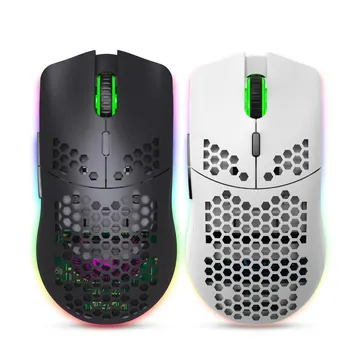 Новая перезаряжаемая игровая мышь USB 2.4 G Wireless Honeycomb Gaming Mouse T66 с подсветкой RGB Мыши Gamer Mouse для ноутбуков настольных ПК