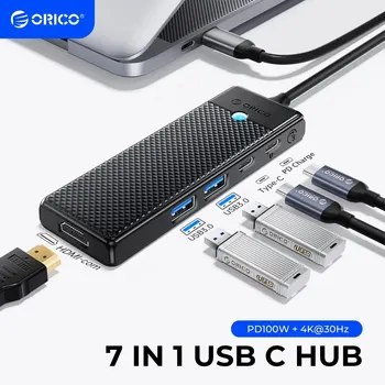 Док-станция ORICO Type-C USB C КОНЦЕНТРАТОР к HDMI-com USB 3.0 Адаптер 4K30Hz PD100W для Чтения карт MacBook iPad Pro Huawei