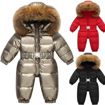 Утепленный лыжный костюм для активного отдыха 2023, новый детский пуховик, европейский и американский детский цельный зимний костюм для малышей