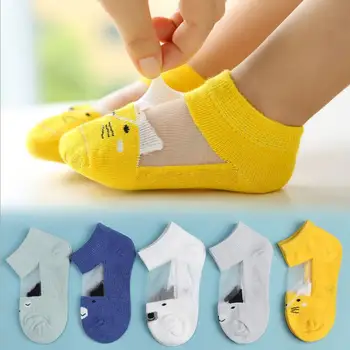 5 Пар/лот, 2019 Новый летний комплект детских носков для мальчиков и девочек, от 1 до 6 лет, Детские Тонкие короткие носки, Хлопковые удобные детские носки, Лот