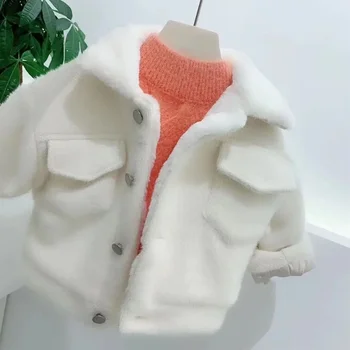 Зимняя одежда для новорожденных девочек из искусственного меха, теплая детская толстая куртка для маленьких девочек, пальто для детской одежды 2022, детские пальто TZ588