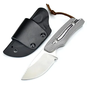Открытый тактический прямой нож с ручкой G10 для выживания в кемпинге, маленькие ножи с фиксированным лезвием, инструмент EDC для самообороны с оболочкой Kydex
