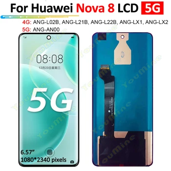Оригинальный OLED ЖК-дисплей Для Huawei Nova 8 5G ЖК-экран дисплея + Сенсорная панель Дигитайзера В сборе Для Huawei Nova8 LCD ANG-AN00 ANG-LX2