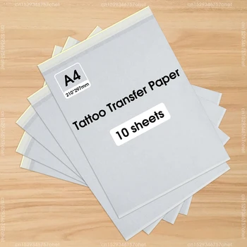 10 Листов Бумаги Для Переноса Татуировки Бумага для Печати Трафаретов Для Татуировки Формата А4 Лист Копировальной Бумаги для Термопринтера Формата А4 Машина Для Татуировки