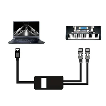Конвертер кабеля USB в MIDI для электронного барабана, клавиатуры пианино, шнура-адаптера