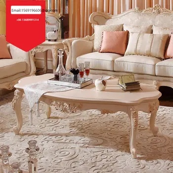 Чайный столик в европейском стиле, вилла, французский чайный столик из массива дерева, размер гостиной, квартира, площадь гостиной