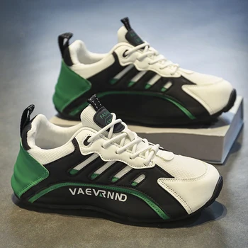 Кроссовки Мужские Зеленые Мужская обувь Дышащая Повседневная Для бега Модный Тренд Легкая Мужская Спортивная Дизайнерская обувь на шнуровке высокого качества