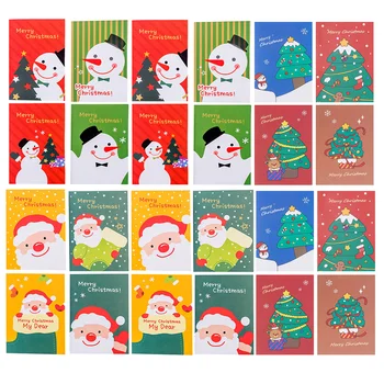 24 Шт блокнотов для заметок, Рождественский карманный блокнот, мультяшный школьный офисный блокнот, милый рождественский вид студента