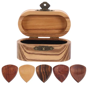 Практичная деревянная коробка для медиатора, держатель для хранения медиатора, подарок любителям гитары
