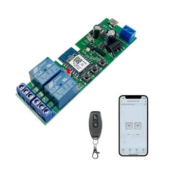 Tuya smart WIFI и RF wireless 2 канала реле-переключателя контроллера для лампы, гаражной двери и насоса