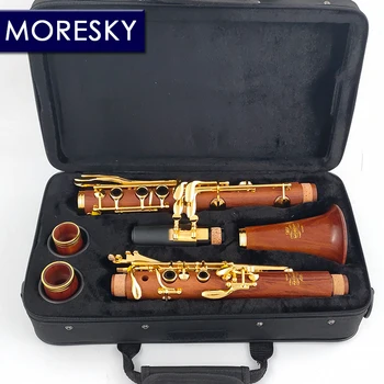 Профессиональный кларнет MORESKY из Красного дерева С серебрением из розового дерева /Позолоченный Кларнет из черного дерева В La Mopane Klarnet
