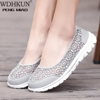 WDHKUN/ Женские кроссовки, спортивная женская обувь, Подарок матери, Летняя дышащая прогулочная обувь, уличная сетчатая нескользящая комфортная легкая обувь на плоской подошве