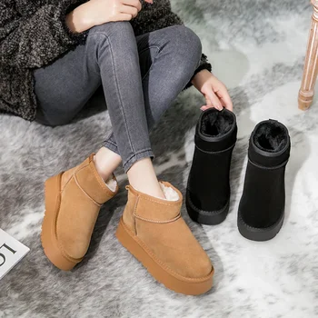 Новые зимние ботинки из натуральной кожи и меха, женские высококачественные австралийские ботинки, зимние ботинки для женщин, теплые Botas Mujer